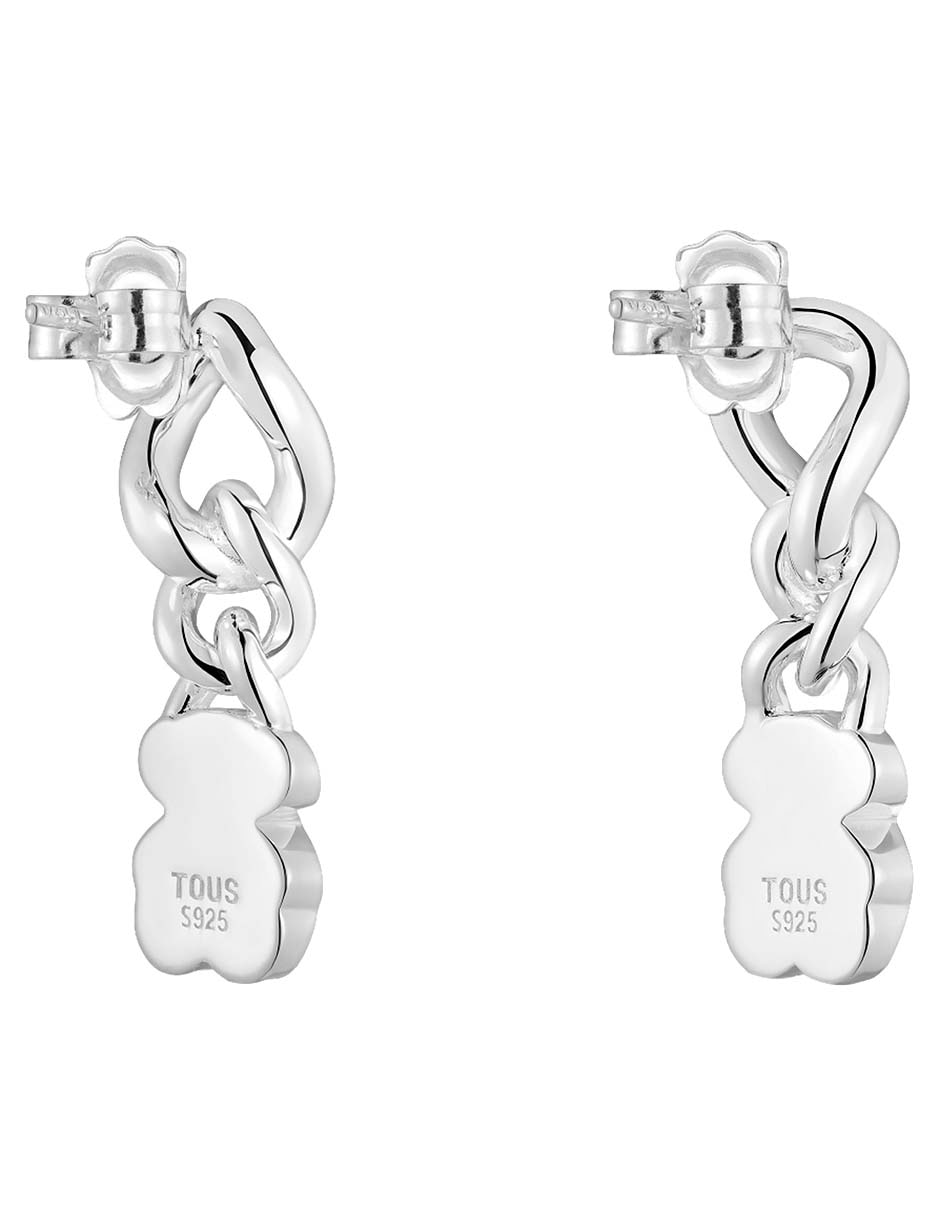 Aretes de oso de plata P 925 con acabado brillante ónix 3