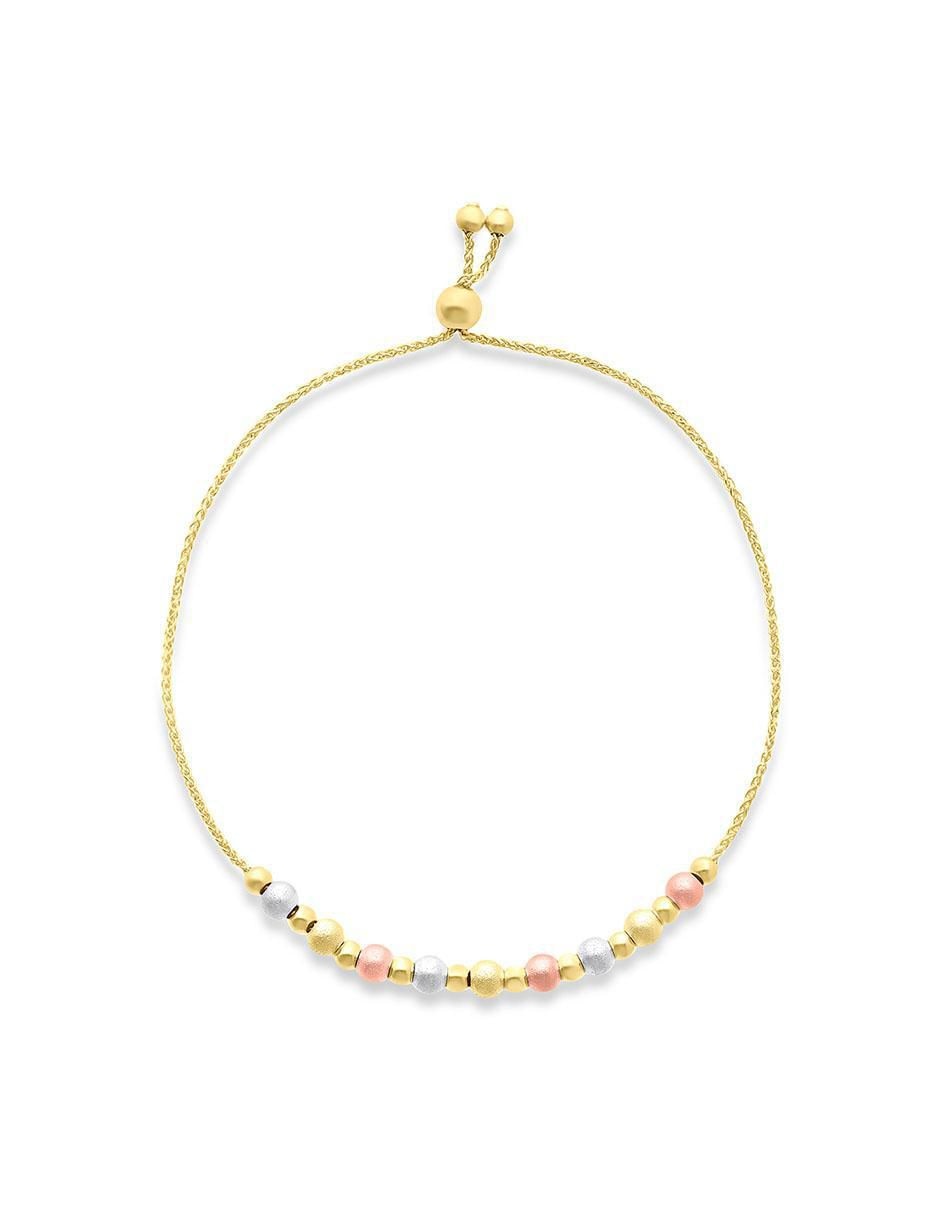 Pulsera de oro 14 K con acabado brillante