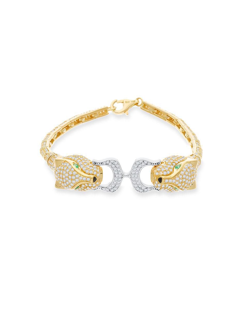 Pulsera de oro 14 K con acabado brillante
