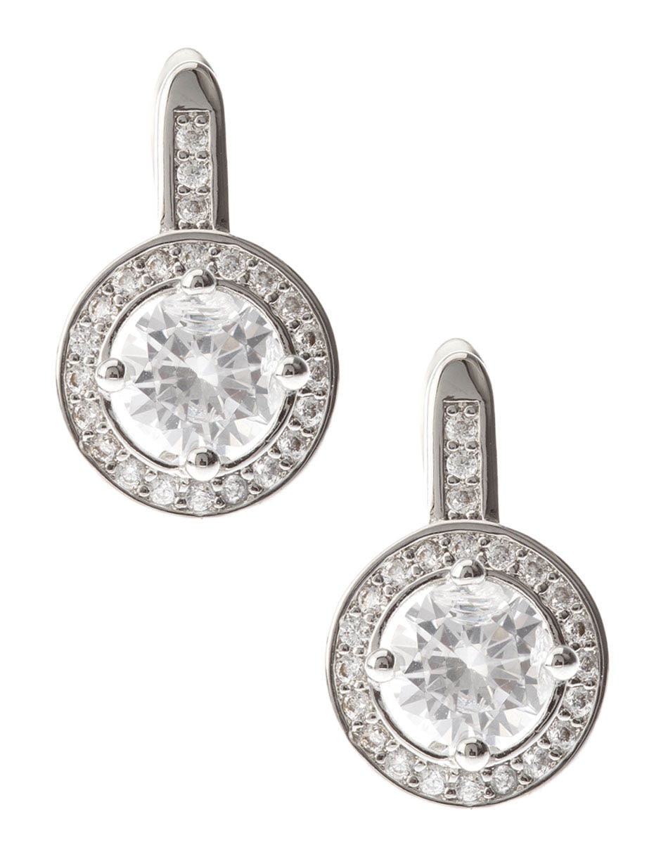 Aretes de plata P 925 con acabado pavé zirconia