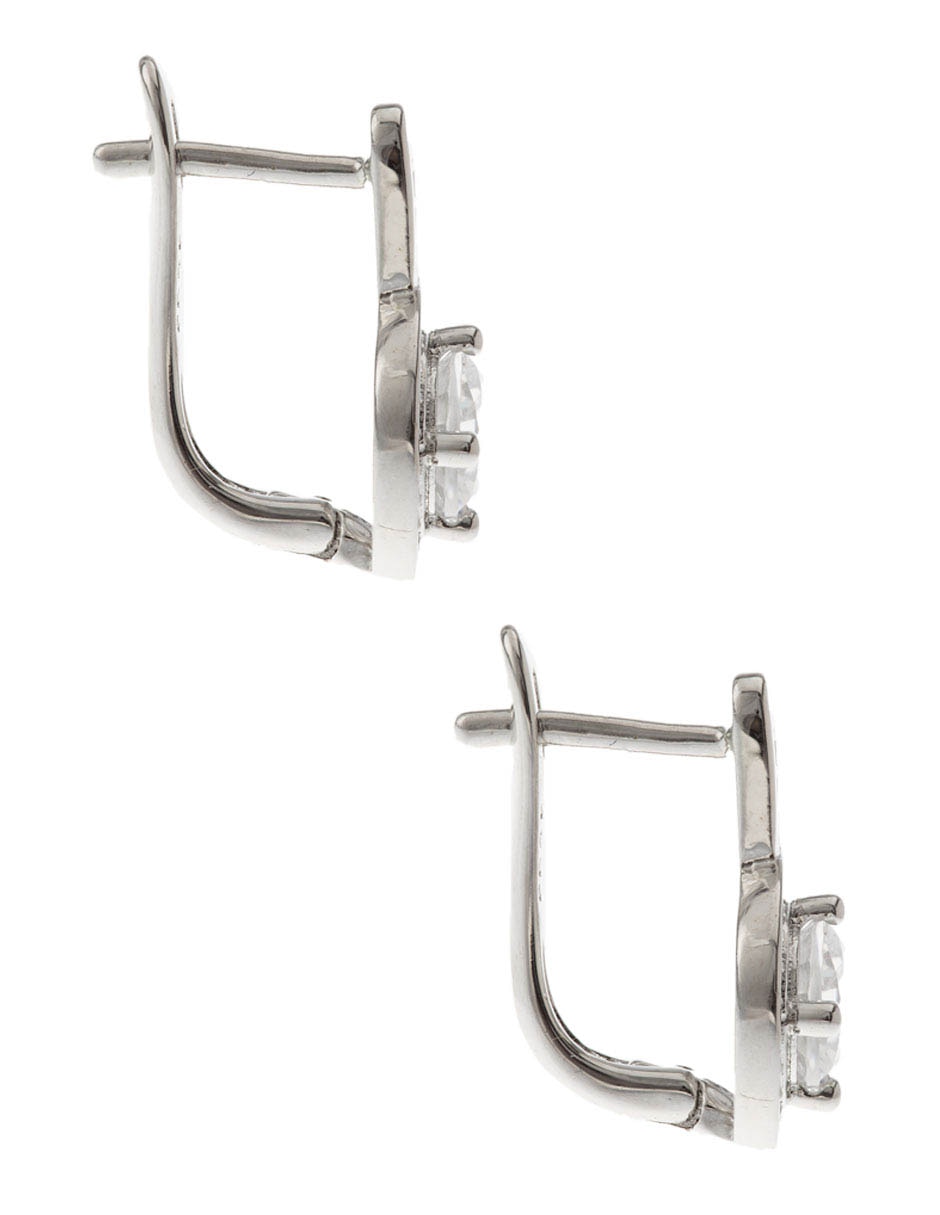 Aretes de plata P 925 con acabado pavé zirconia 3