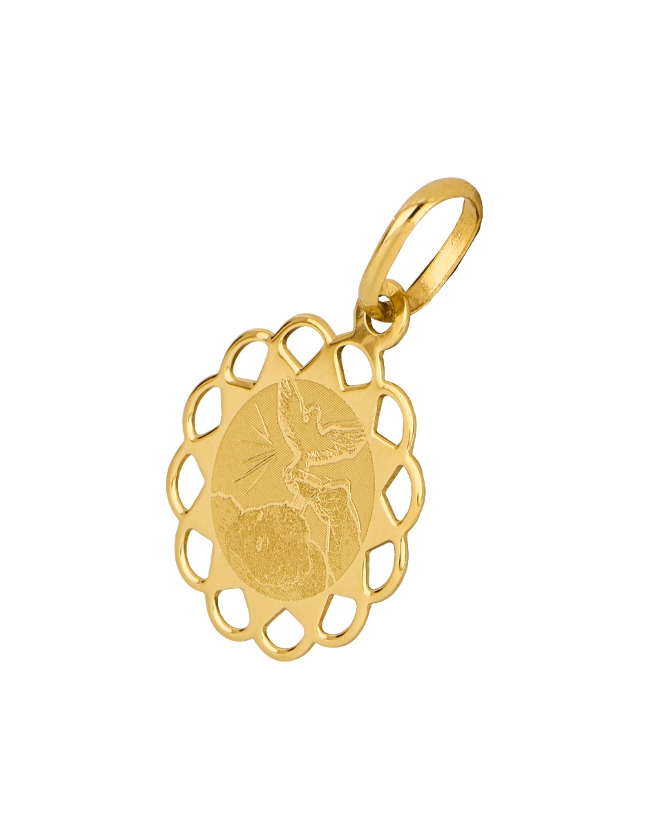 Medalla de flor de oro amarillo 14 K 1