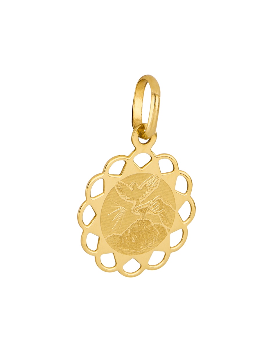 Medalla de flor de oro amarillo 14 K 2
