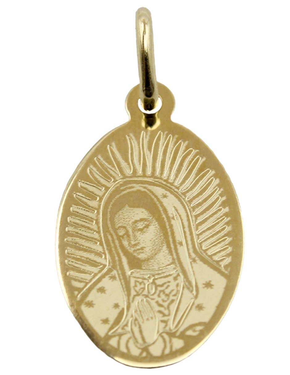 Medalla ovalada de oro amarillo 14 K 2