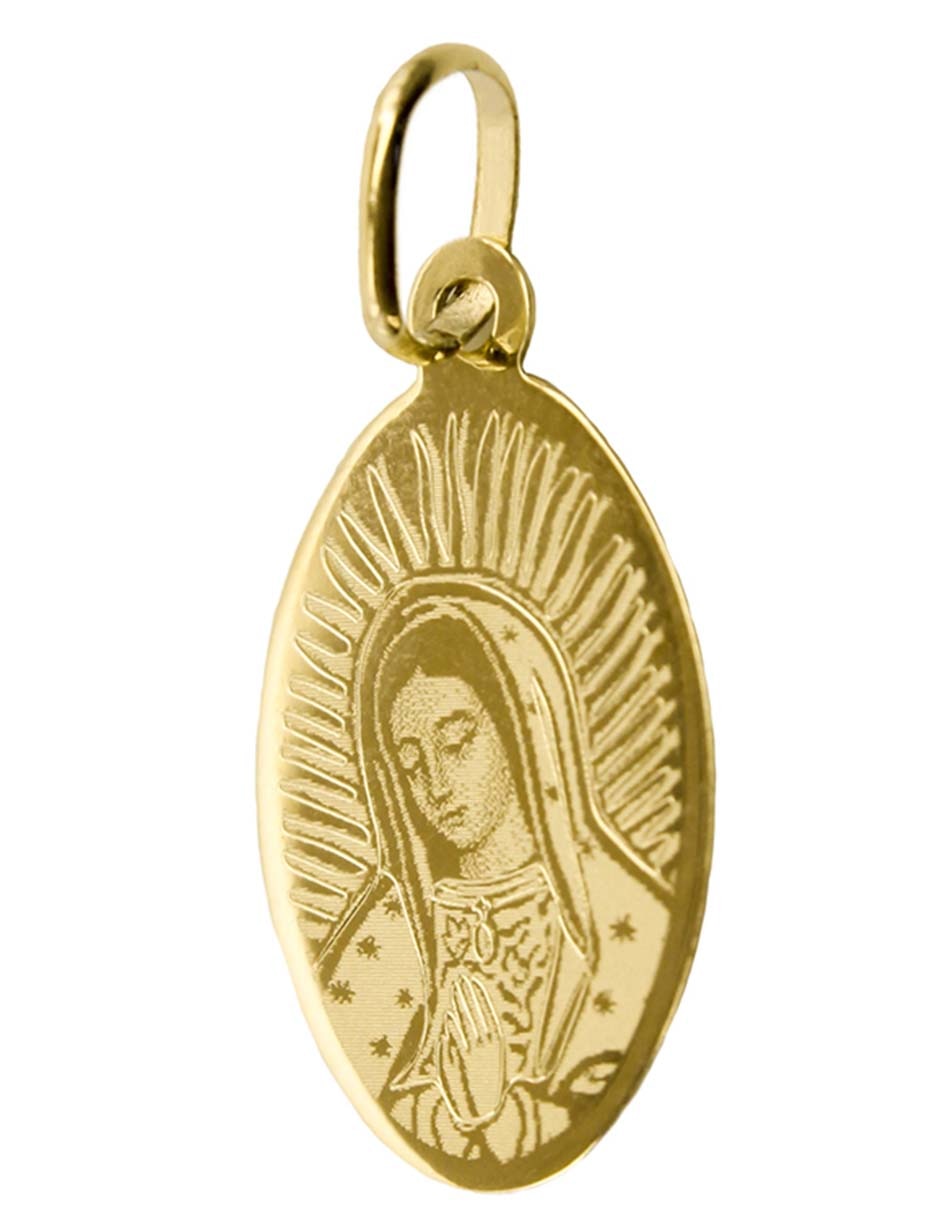 Medalla ovalada de oro amarillo 14 K 3
