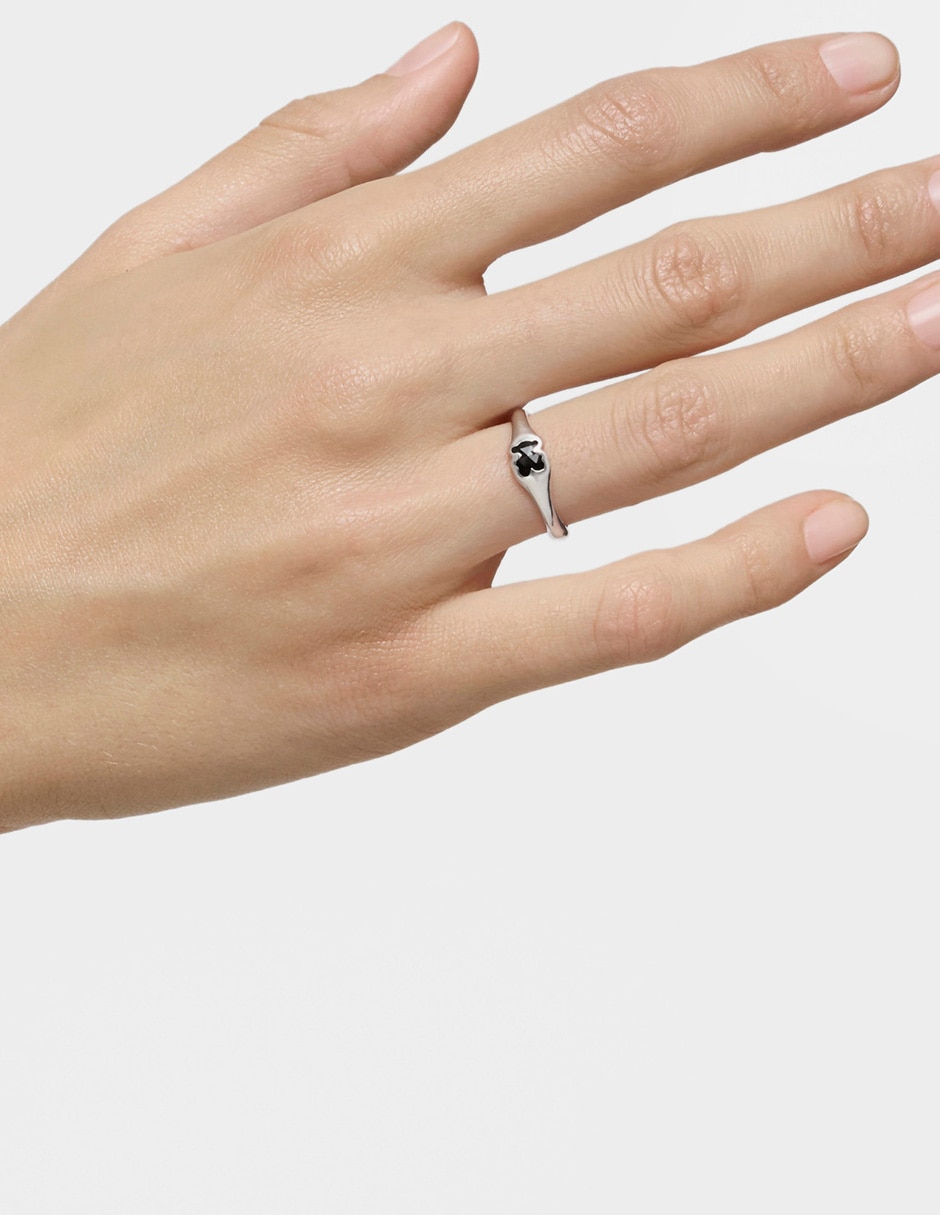 Anillo con gema de oso Icon Color P 925 de plata ónix brillante 6