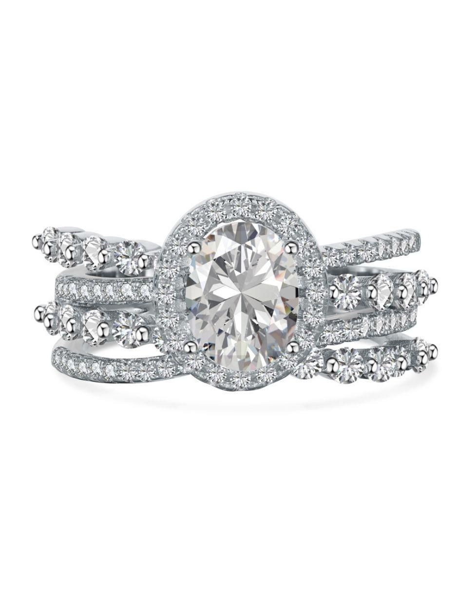 Anillo de compromiso de plata P 925 Majestic zirconia