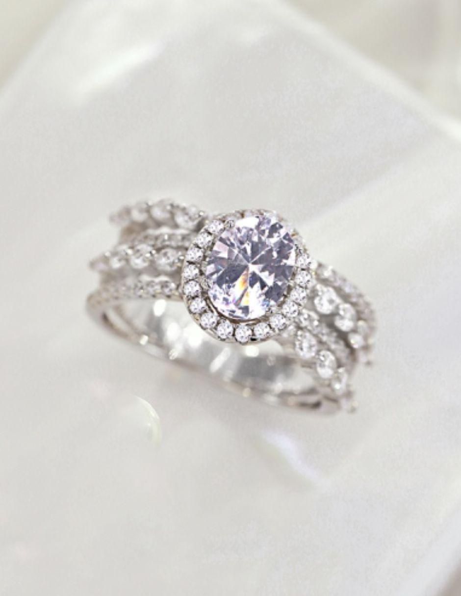 Anillo de compromiso de plata P 925 Majestic zirconia 4