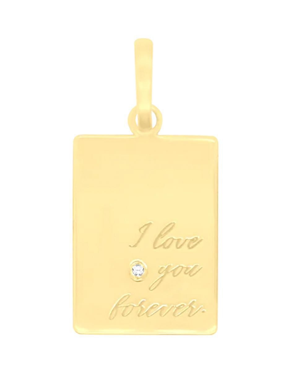 Dije rectangular toujours de oro 14 K