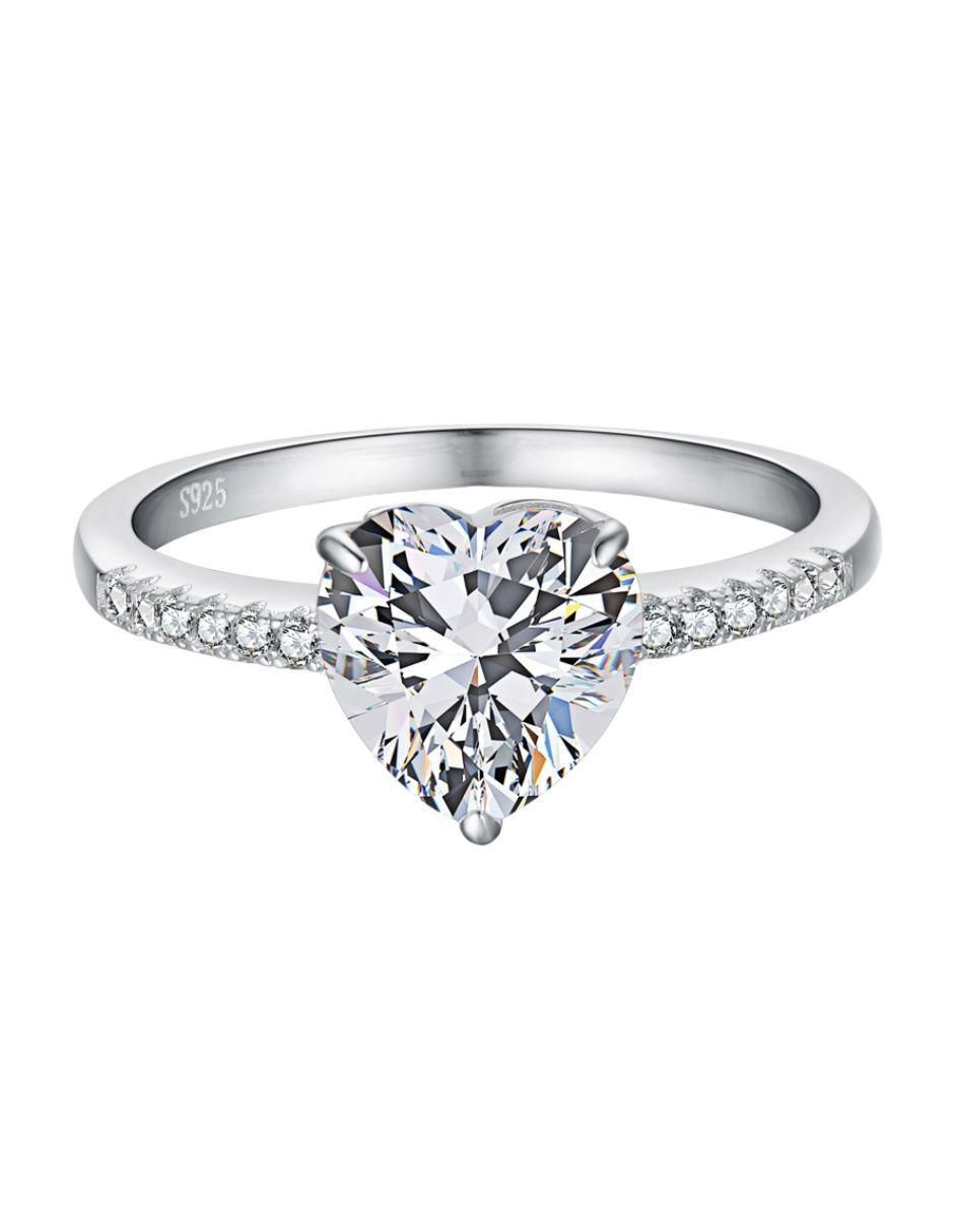 Anillo de compromiso de plata P 925 Shhhh zirconia