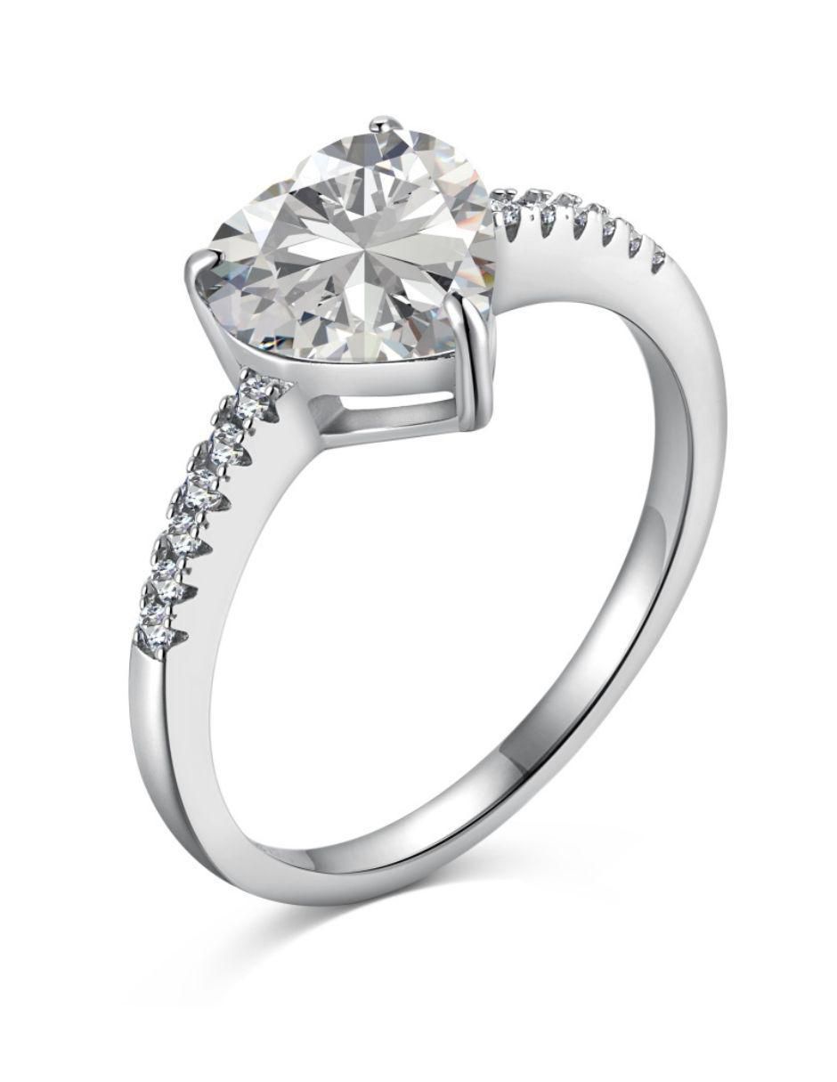 Anillo de compromiso de plata P 925 Shhhh zirconia 2