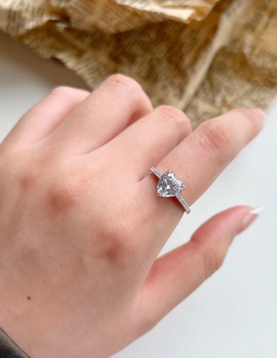 Anillo de compromiso de plata P 925 Shhhh zirconia 4