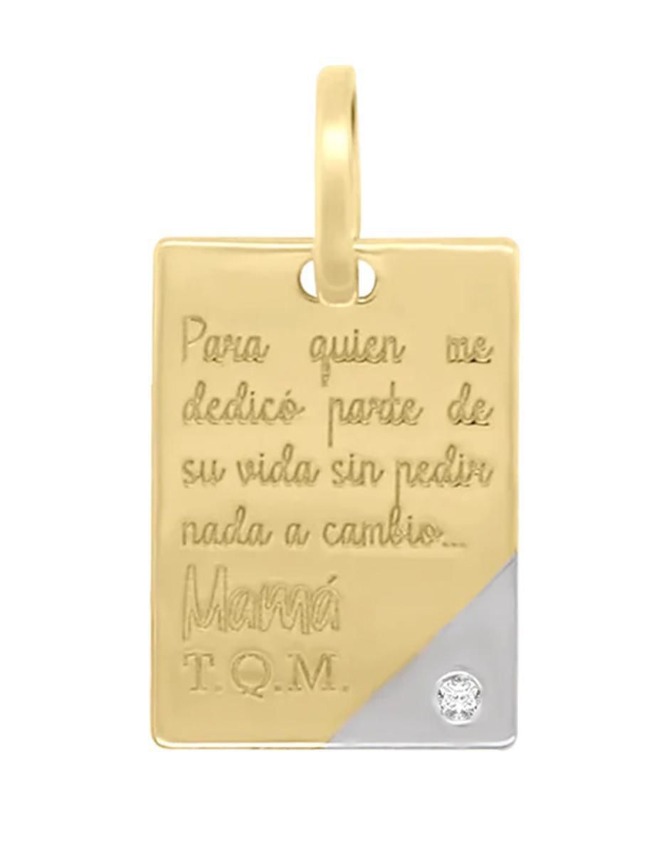 Dije rectangular cartita de oro 14 K Dije rectangular cartita de oro 14 K