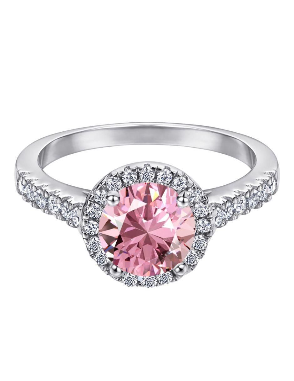 Anillo de compromiso de plata P 925 Lunaria zirconia