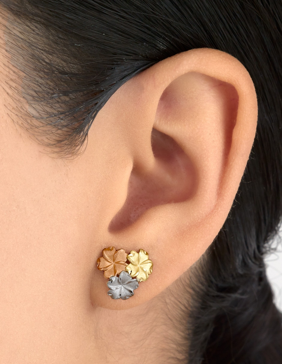 Broqueles de flor de oro florentino 3