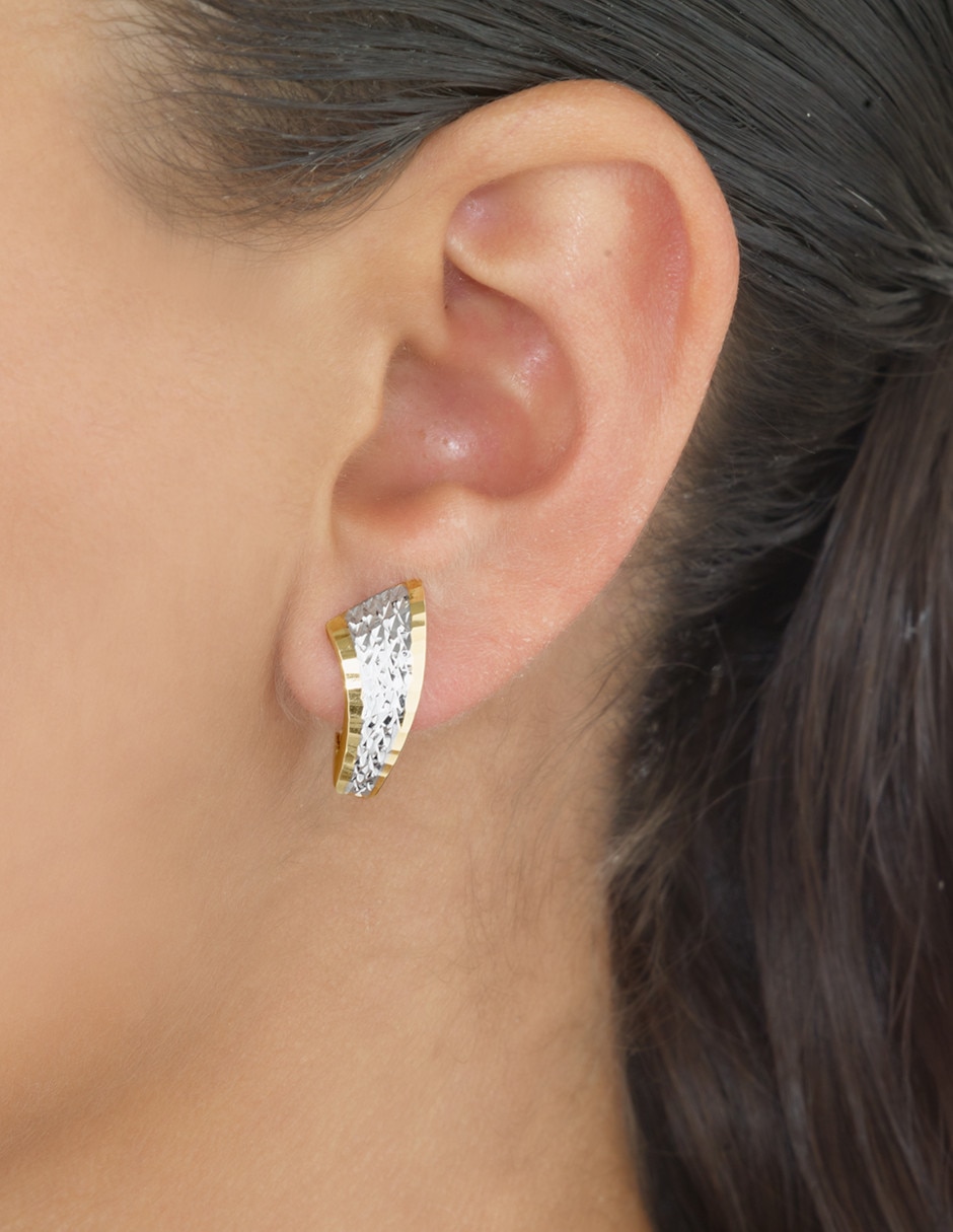 Aretes rectangulares de oro florentino 3