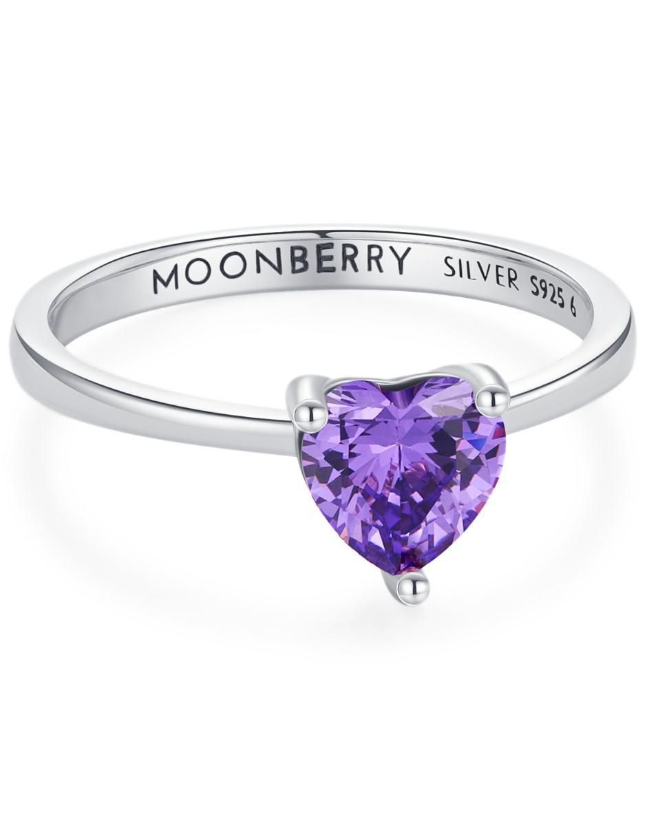 Anillo de corazón P 925 de plata zirconia cúbica brillante 2