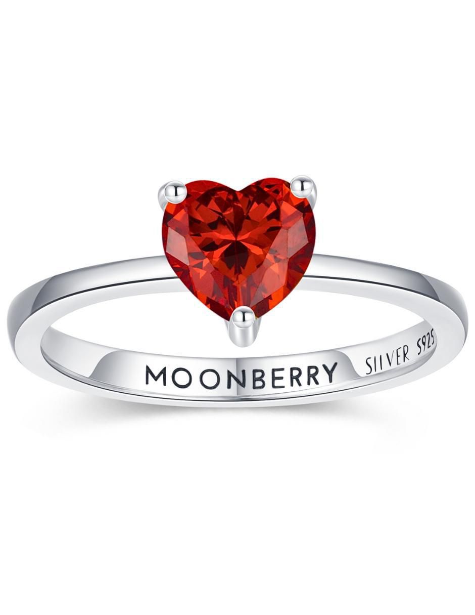 Anillo de corazón P 925 de plata zirconia cúbica brillante