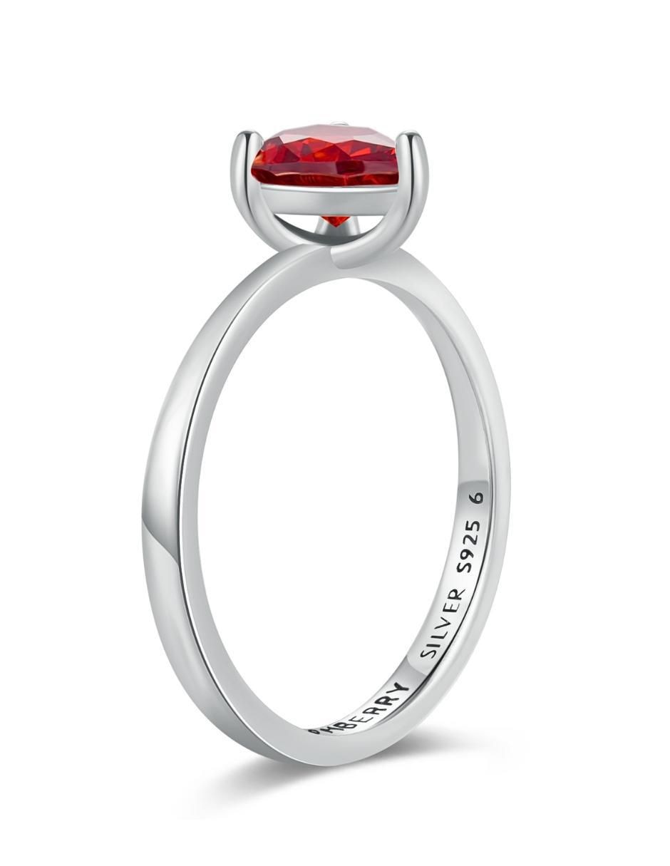 Anillo de corazón P 925 de plata zirconia cúbica brillante 3