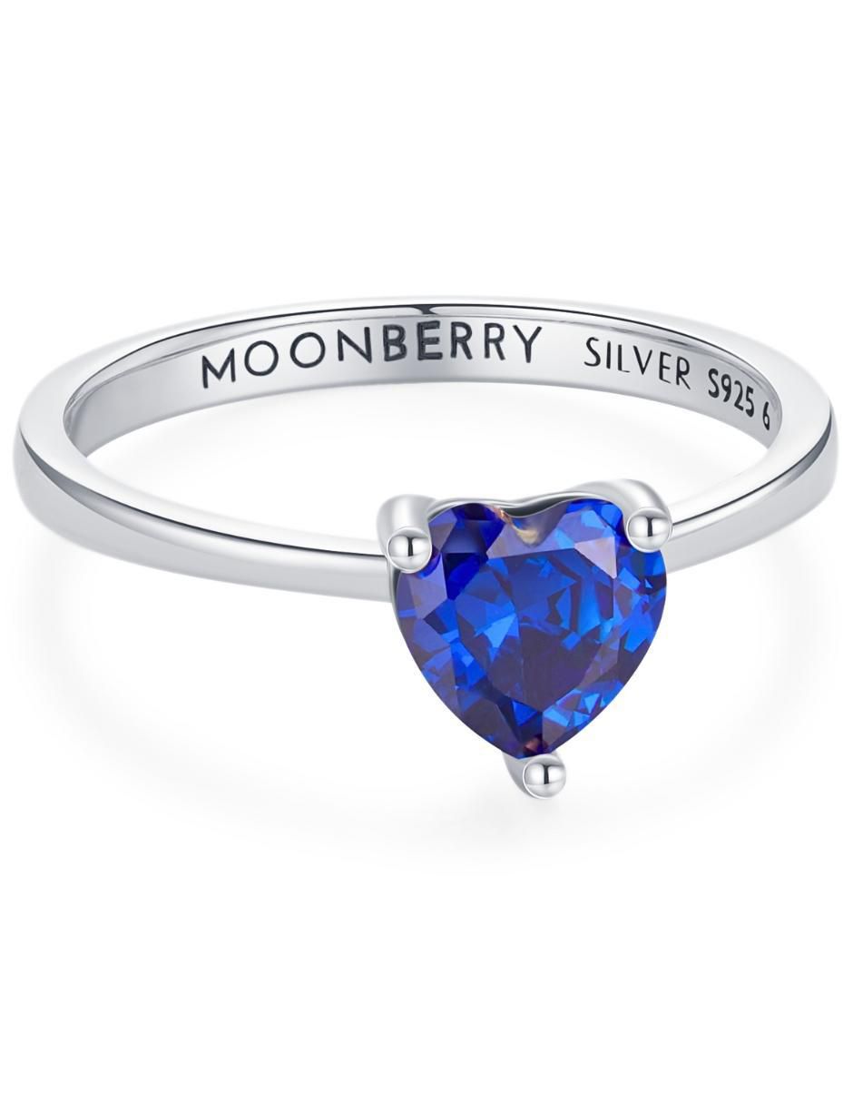 Anillo de corazón P 925 de plata zirconia cúbica brillante 2