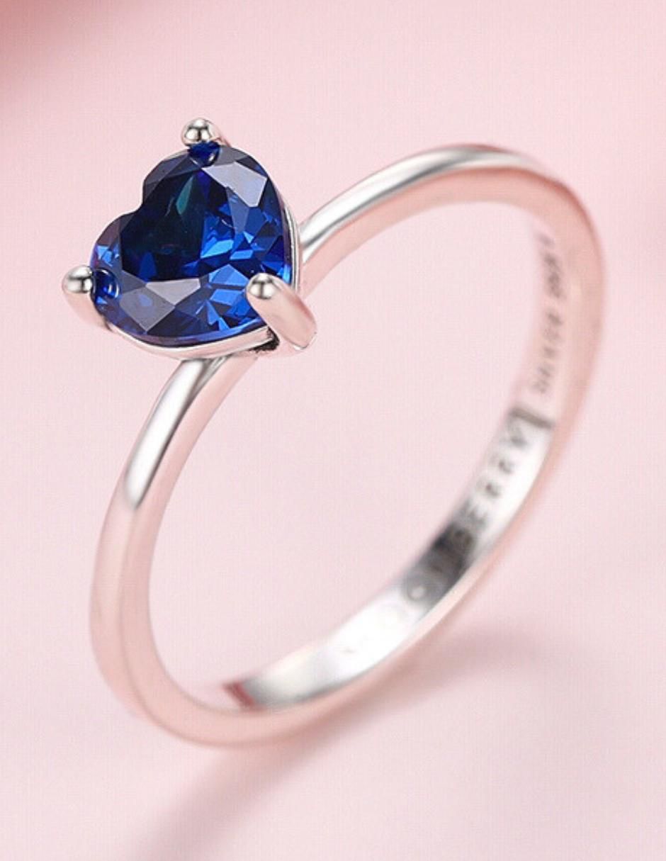 Anillo de corazón P 925 de plata zirconia cúbica brillante 4