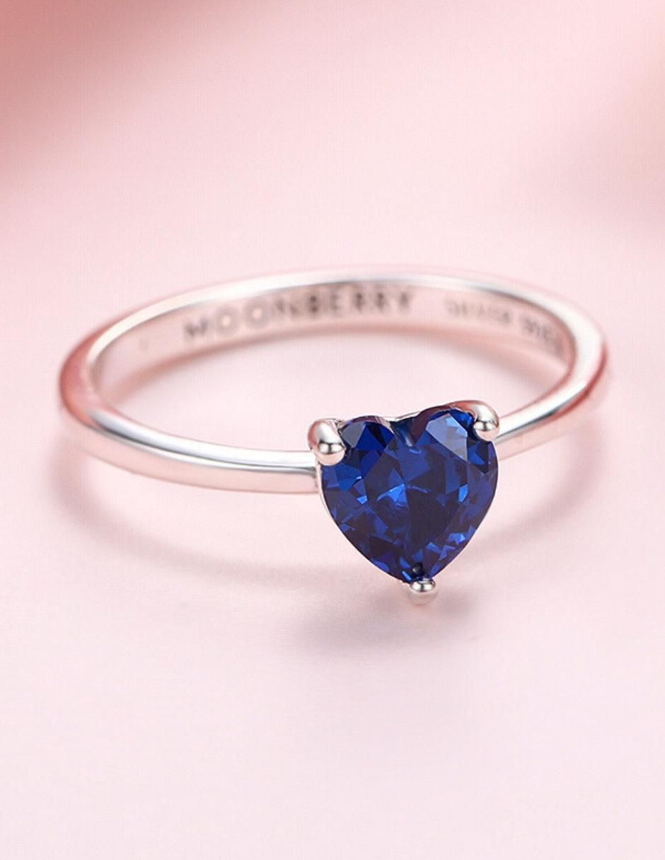 Anillo de corazón P 925 de plata zirconia cúbica brillante 5