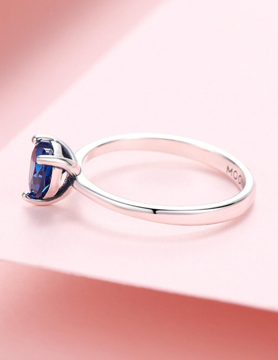 Anillo de corazón P 925 de plata zirconia cúbica brillante 6