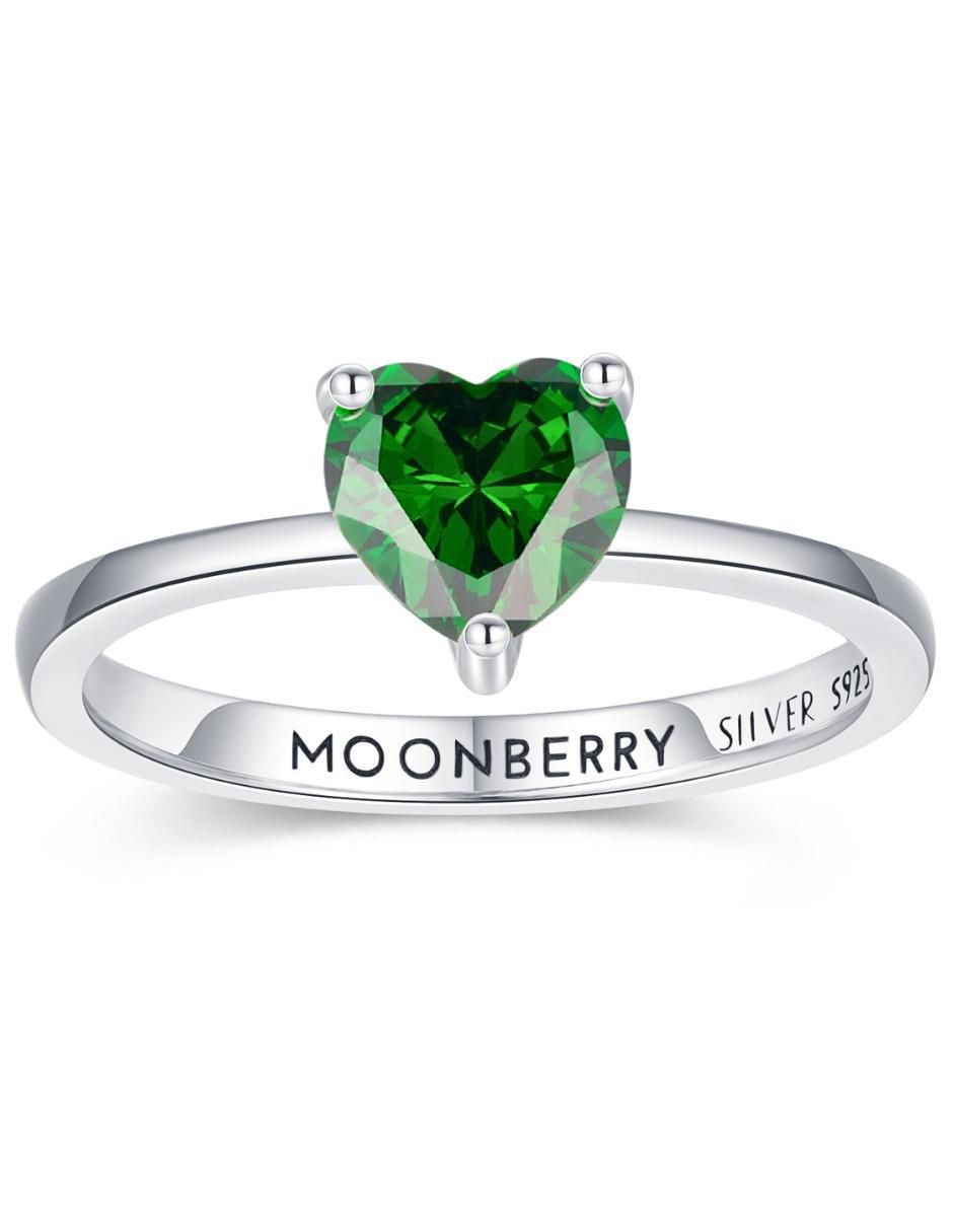 Anillo de corazón P 925 de plata zirconia cúbica brillante
