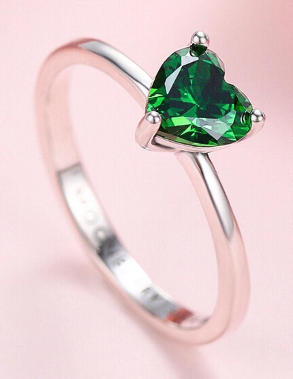 Anillo de corazón P 925 de plata zirconia cúbica brillante 4
