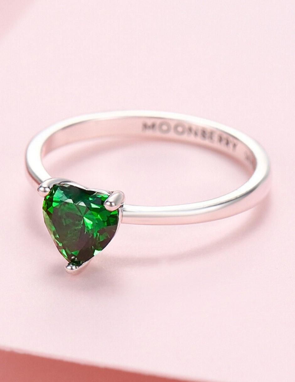 Anillo de corazón P 925 de plata zirconia cúbica brillante 6