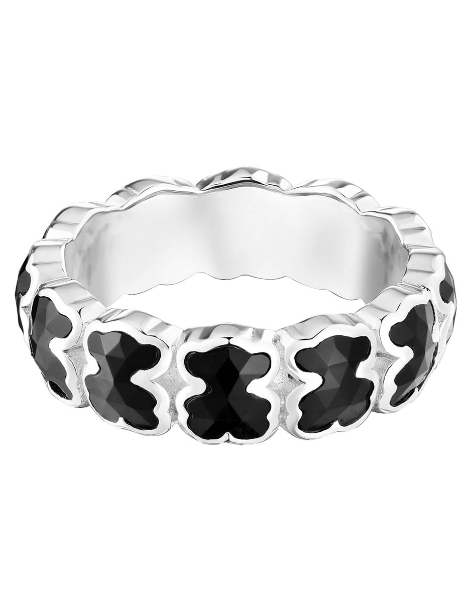 Anillo de oso Icon Color P 925 de plata ónix brillante 3