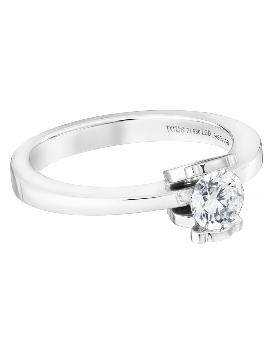 Anillo Tous Diamonds Solitario Tous Platino Tous Solitario Sortija
