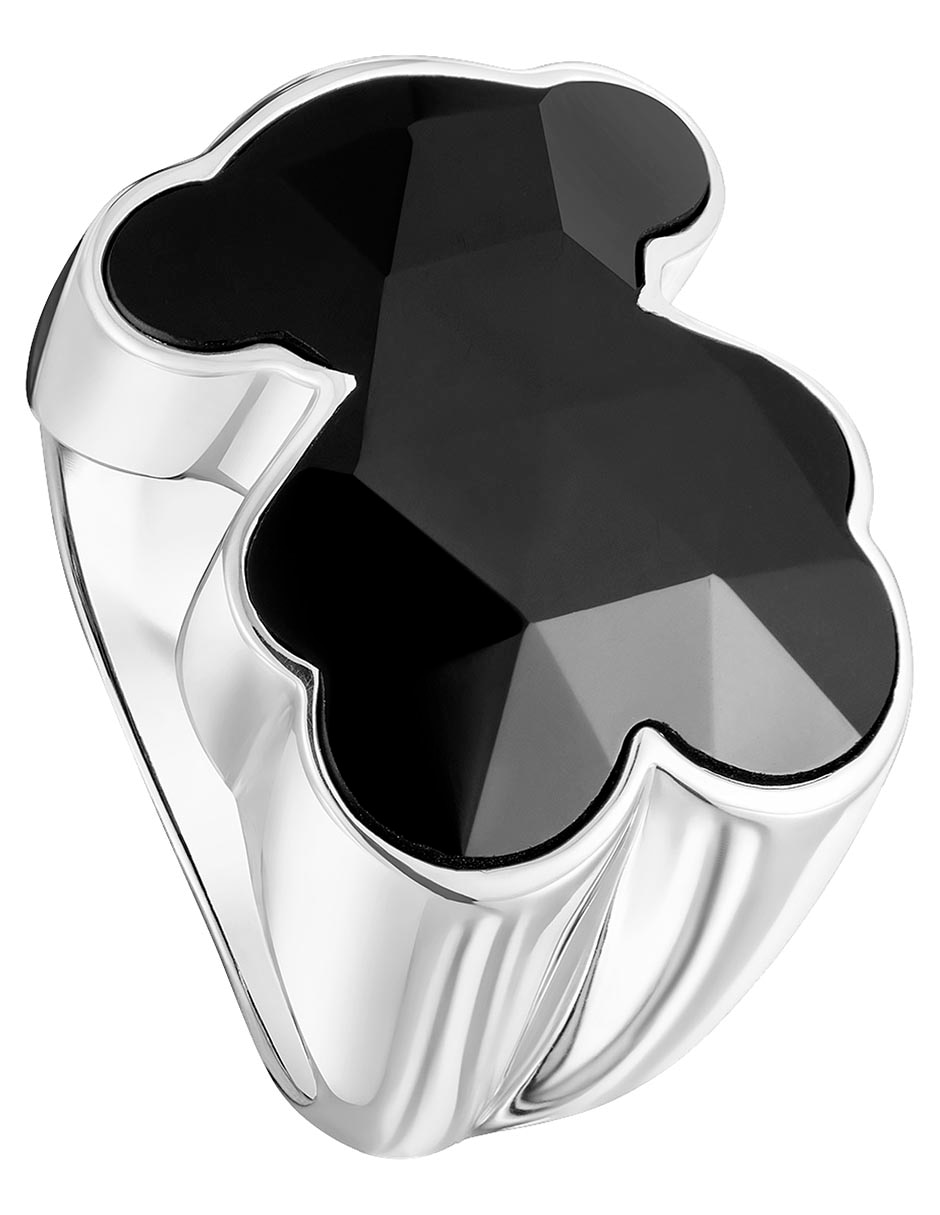 Anillo con gema de oso Icon Color P 925 de plata ónix brillante 2