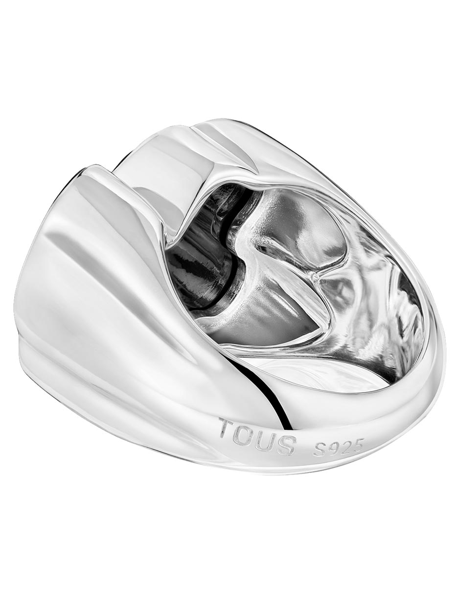 Anillo con gema de oso Icon Color P 925 de plata ónix brillante 3