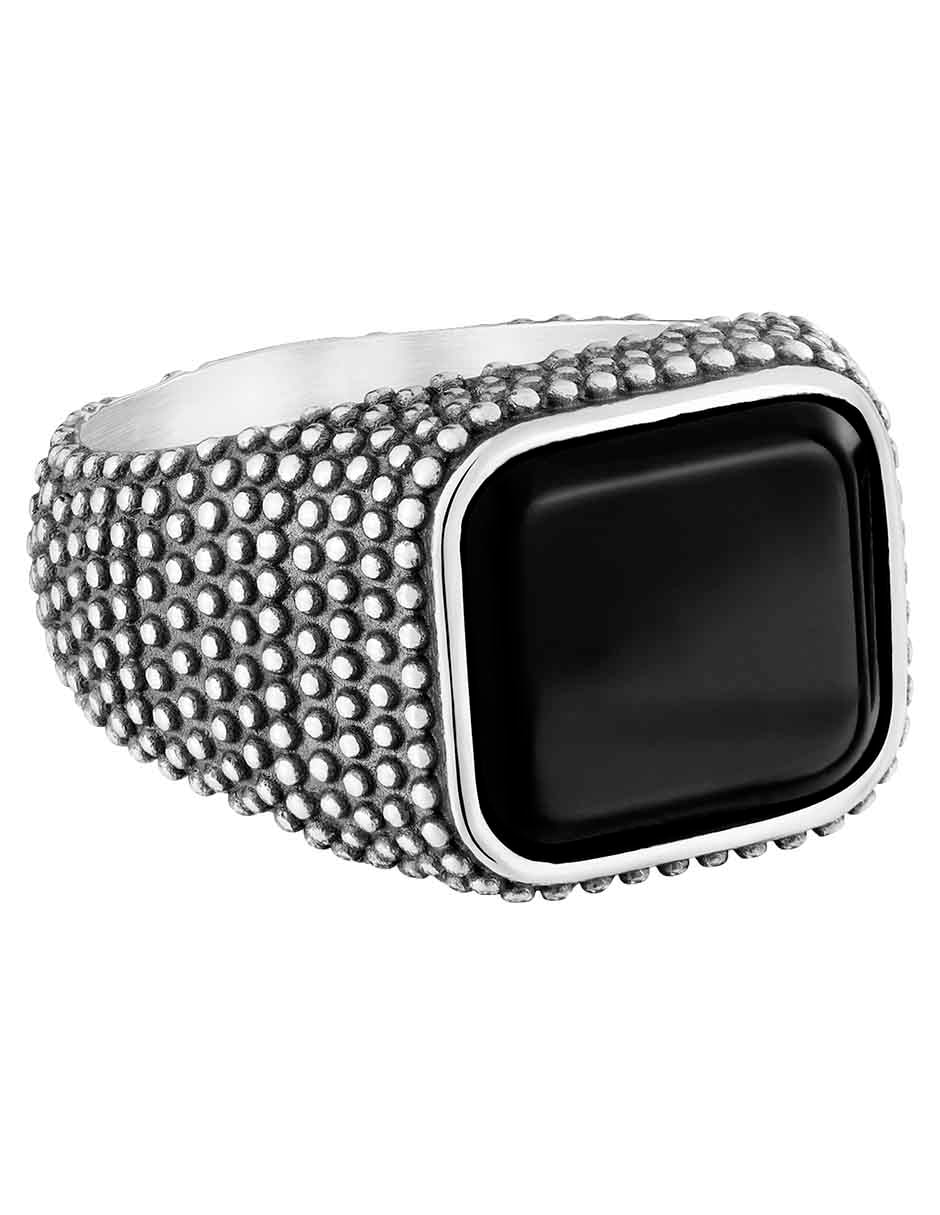 Anillo Man P 925 de plata ónix brillante Anillo Man P 925 de plata ónix brillante