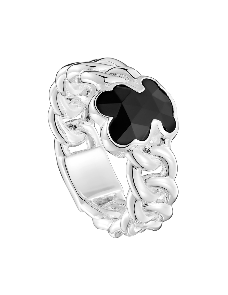 Anillo con gema de oso Icon Color P 925 de plata ónix brillante 2