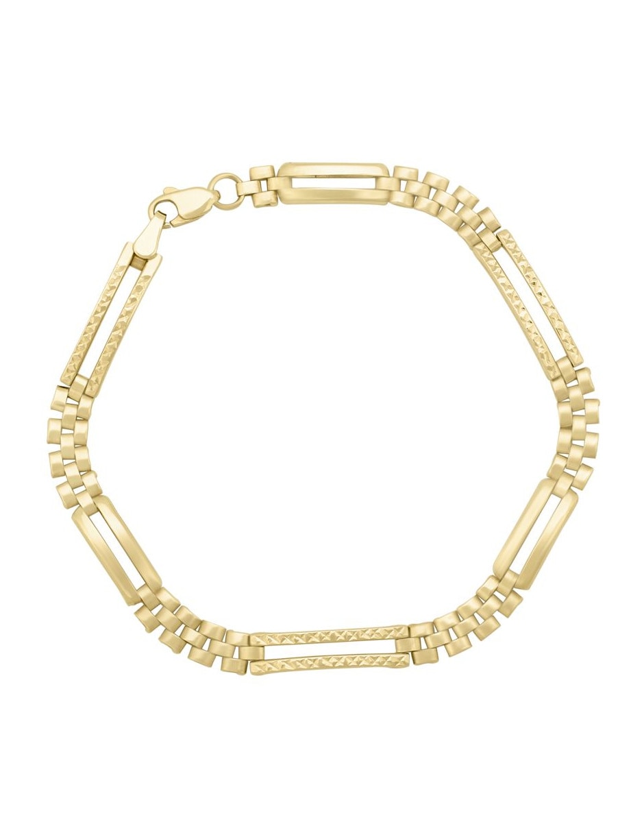 Pulsera de oro 14 K con acabado liso Pulsera de oro 14 K con acabado liso
