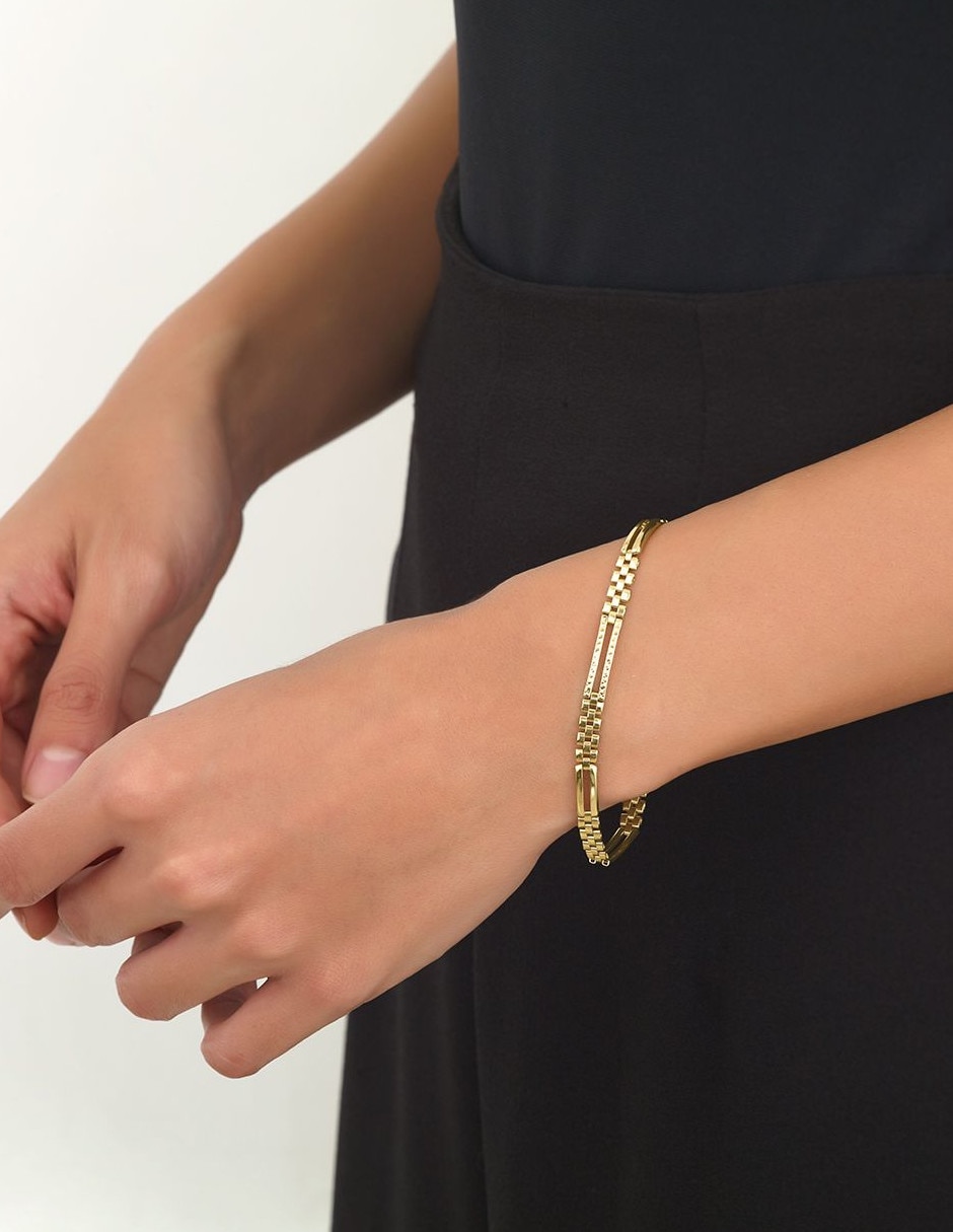 Pulsera de oro 14 K con acabado liso 2