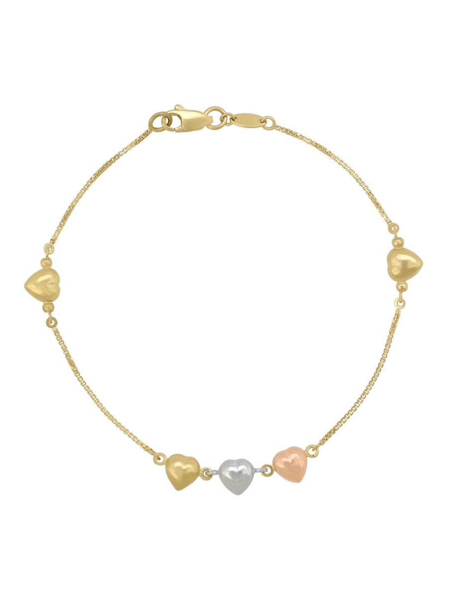 Pulsera de oro florentino 14 K con acabado liso Pulsera de oro florentino 14 K con acabado liso