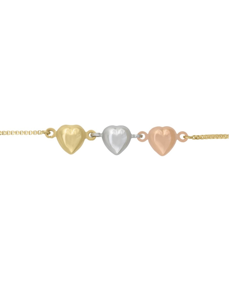 Pulsera de oro florentino 14 K con acabado liso 3