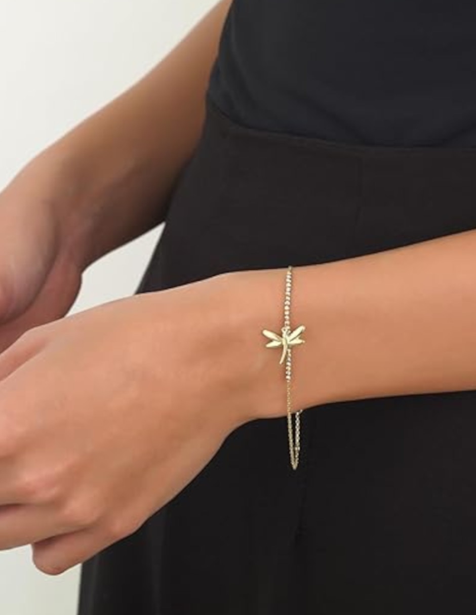 Pulsera de oro florentino 14 K con acabado brillante 2