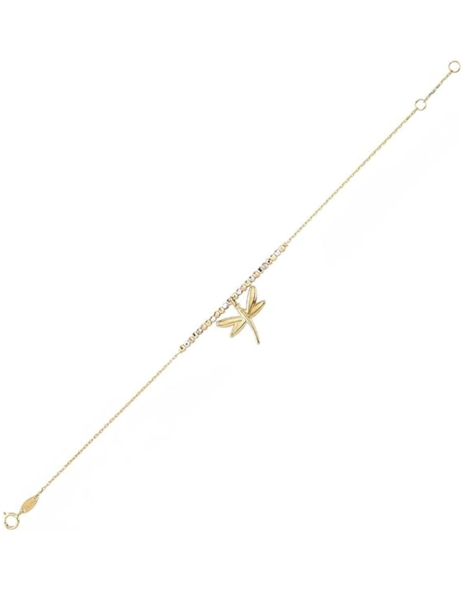 Pulsera de oro florentino 14 K con acabado brillante 3