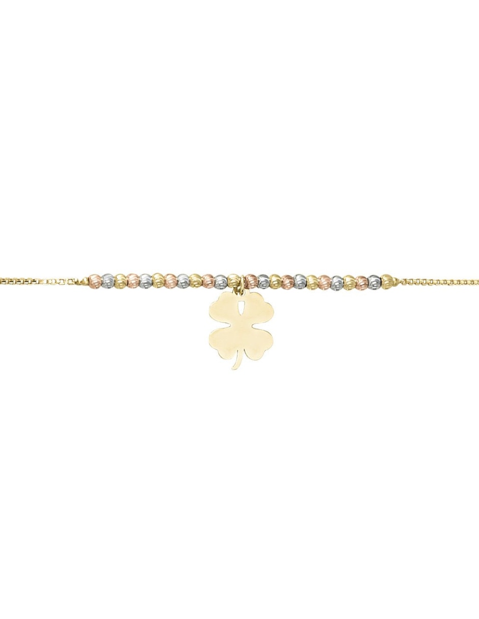 Pulsera de oro florentino 14 K con acabado brillante 3