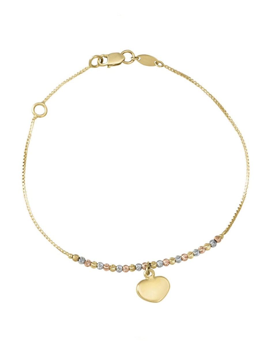 Pulsera de oro florentino 14 K con acabado brillante Pulsera de oro florentino 14 K con acabado brillante