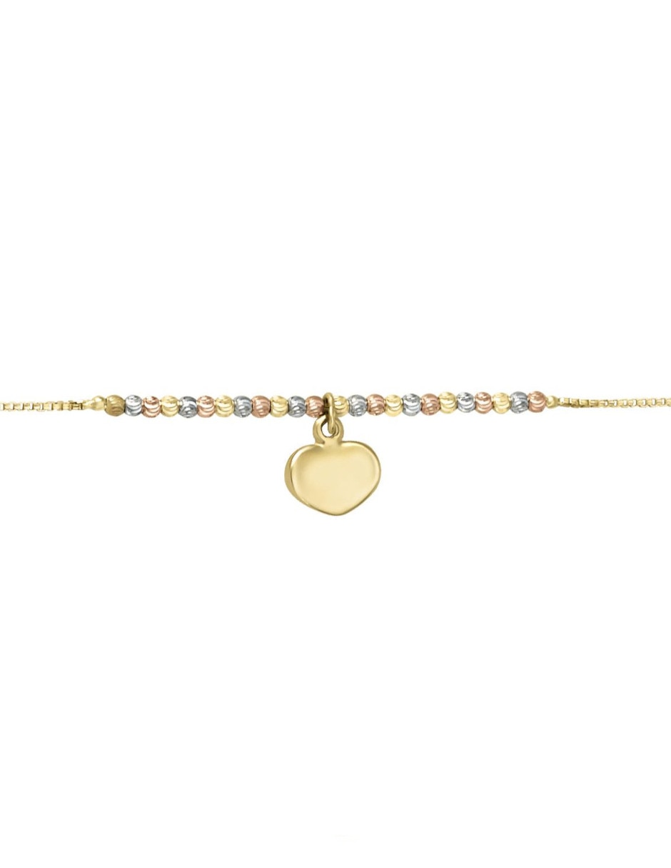 Pulsera de oro florentino 14 K con acabado brillante 3