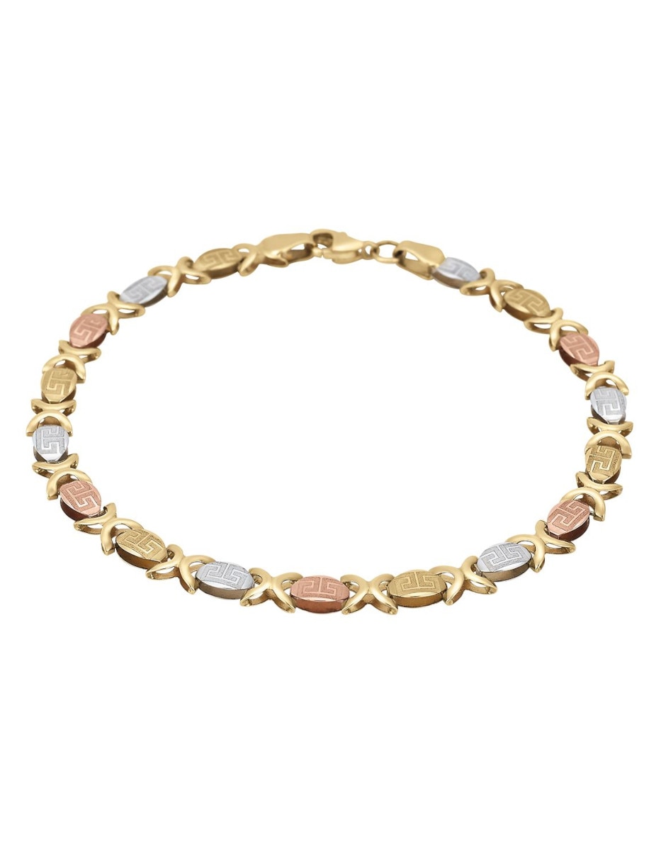 Pulsera de oro florentino 14 K con acabado brillante Pulsera de oro florentino 14 K con acabado brillante