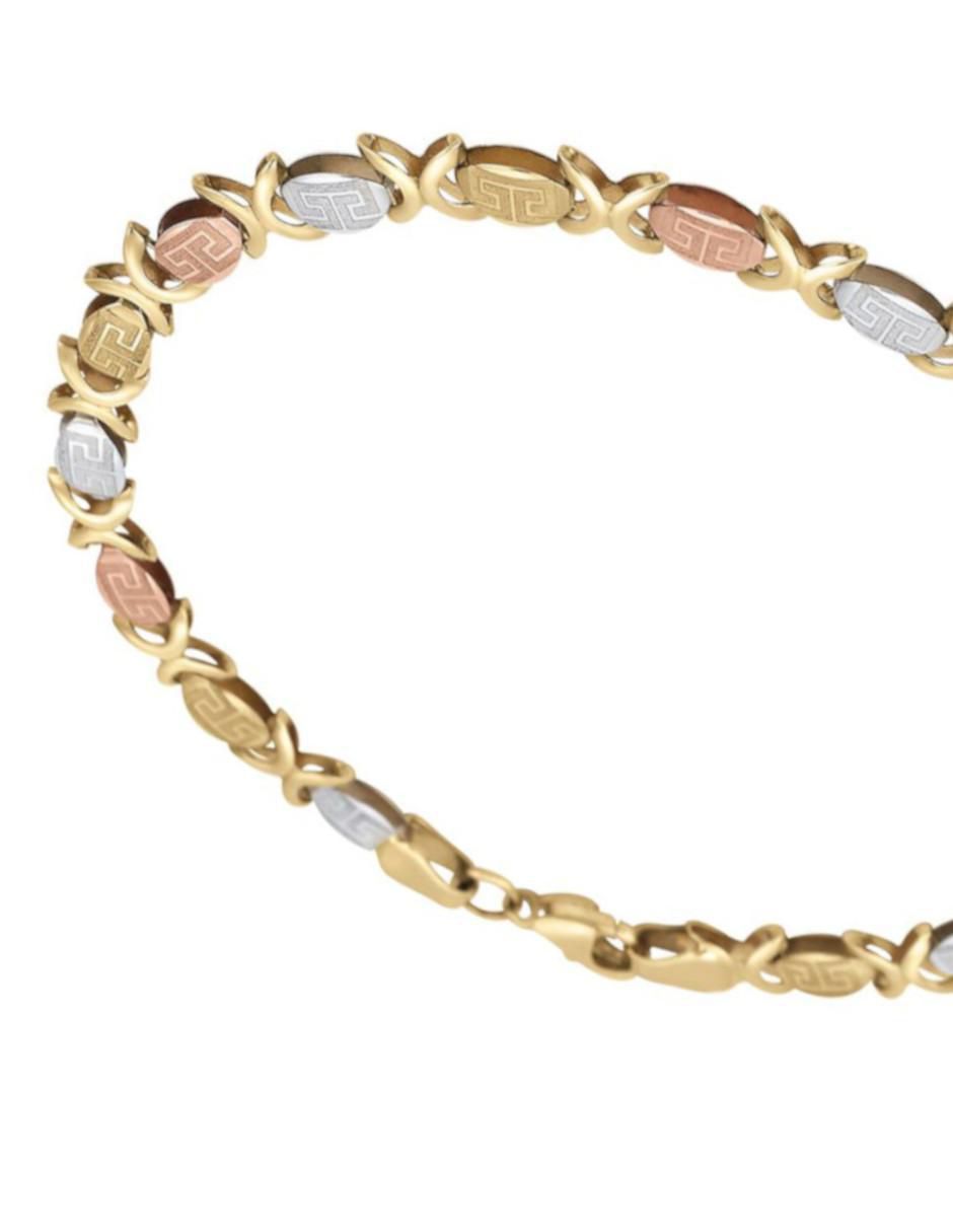 Pulsera de oro florentino 14 K con acabado brillante 2