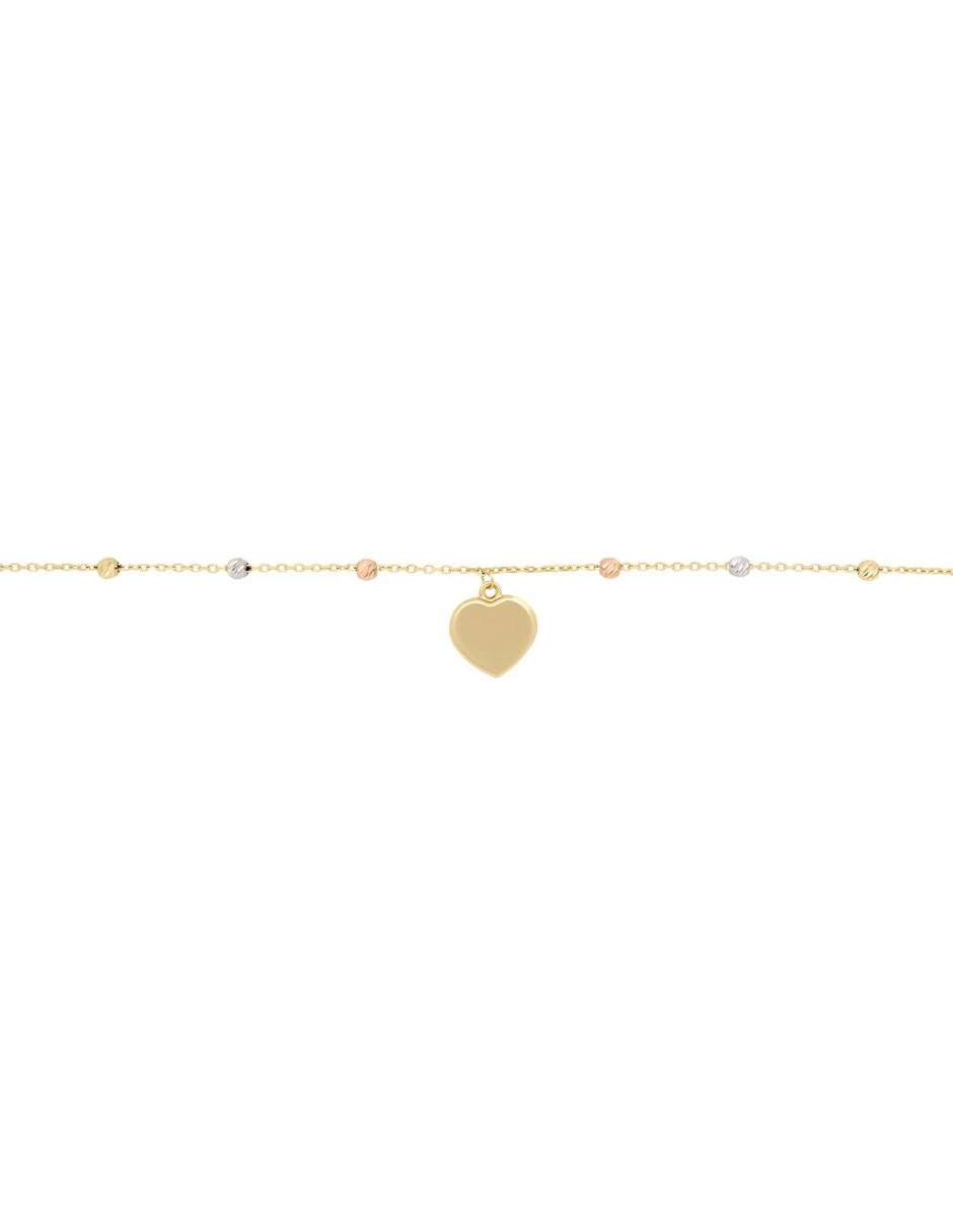 Pulsera de oro florentino 14 K con acabado brillante 2