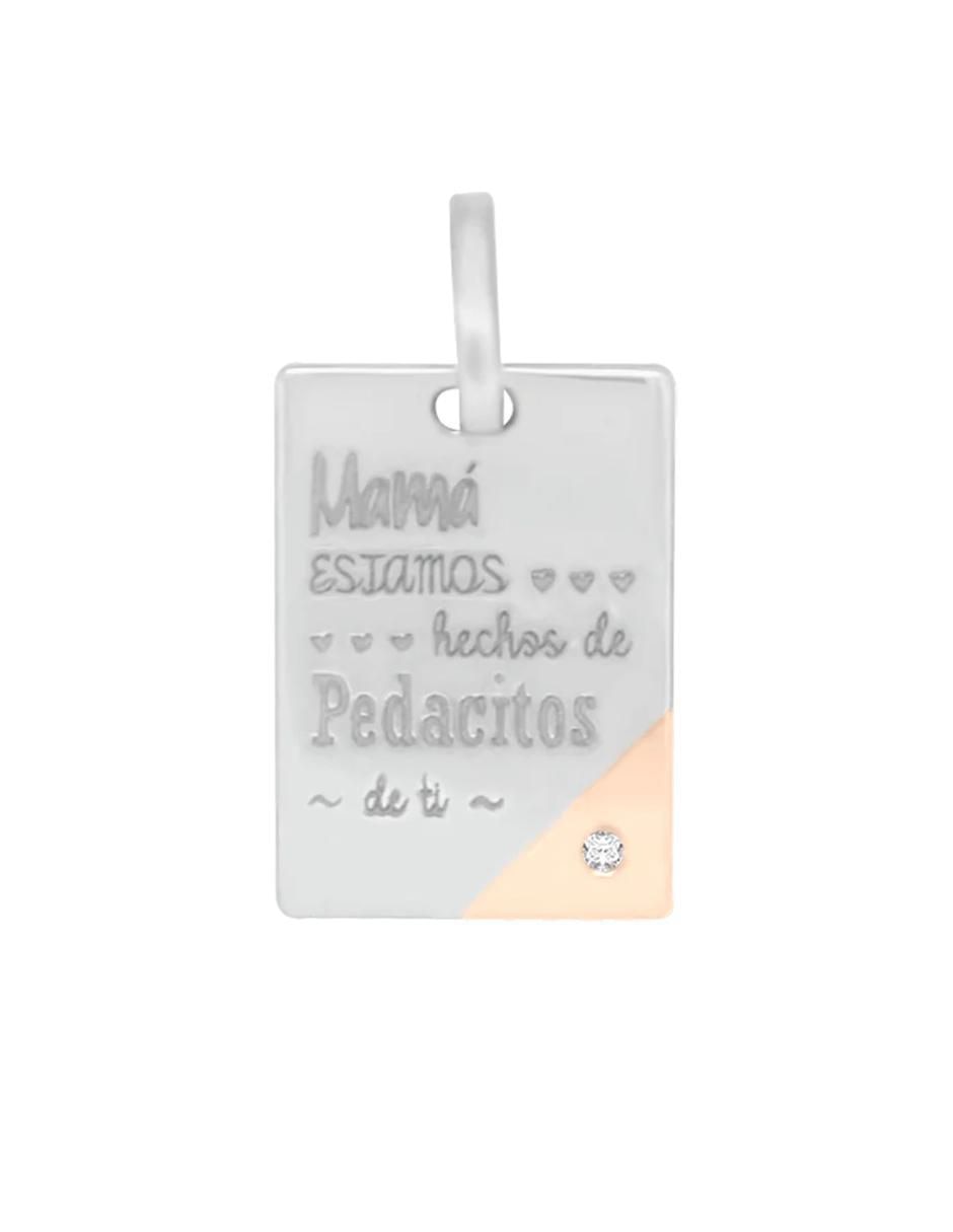 Dije rectangular pedacitos de mamá de oro 14 K Dije rectangular pedacitos de mamá de oro 14 K