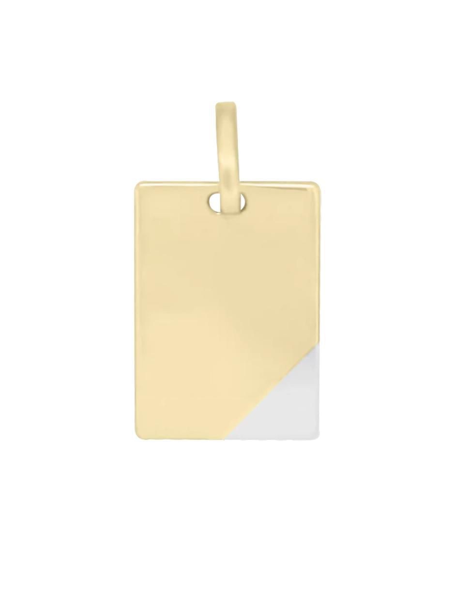 Dije rectangular pedacitos de mamá de oro 14 K 2